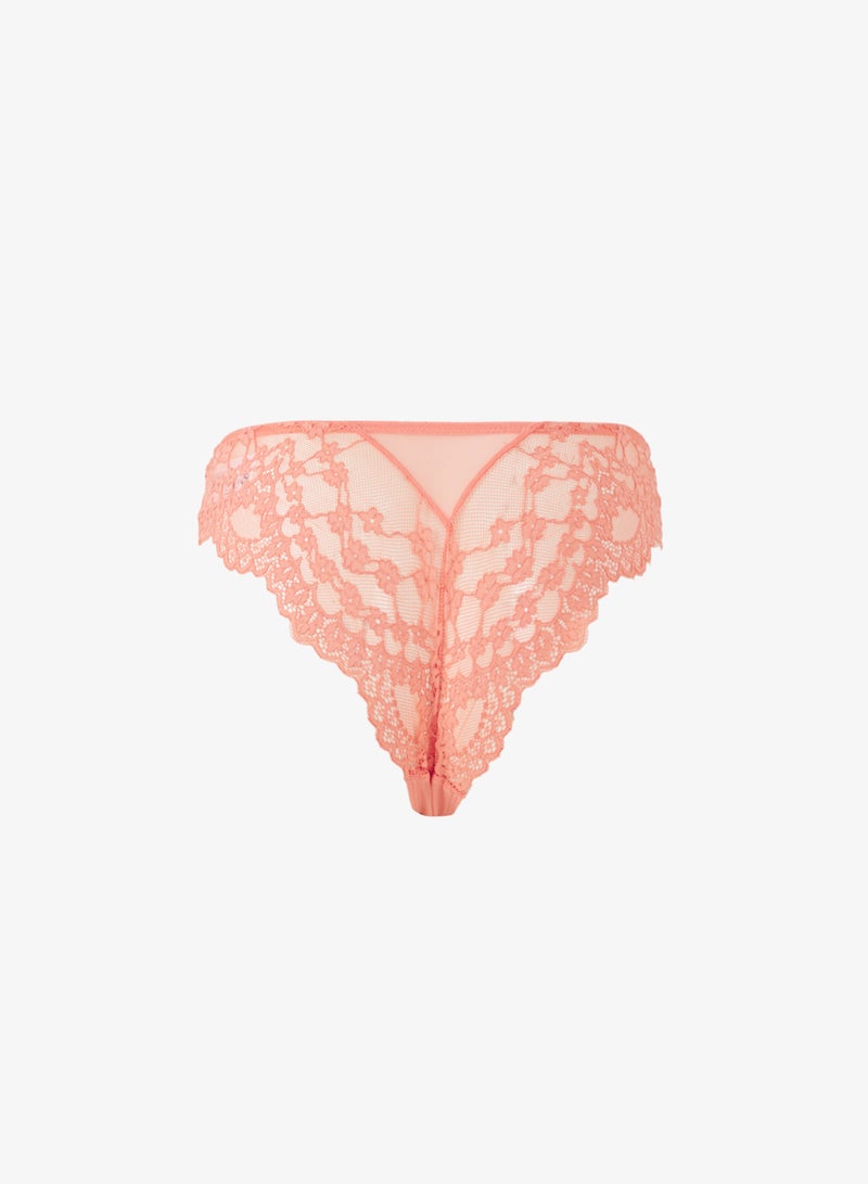 hunkemoller Lace detailed High Leg Bikini Brief - Image 2