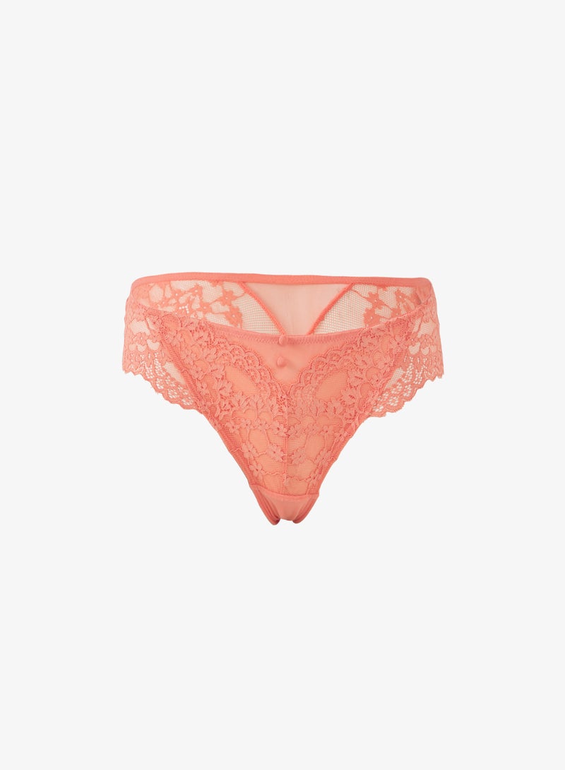 hunkemoller Lace detailed High Leg Bikini Brief - Image 1