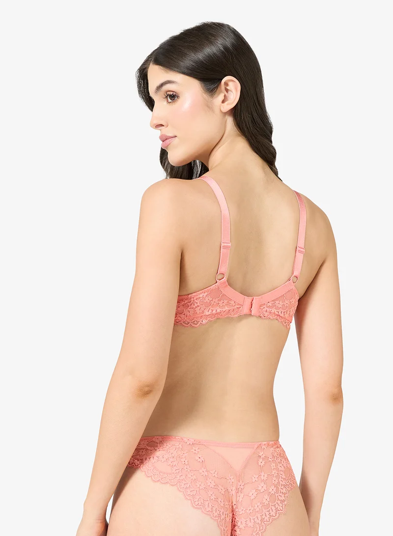 hunkemoller  Lace detailed High Leg Bikini Brief for Women | Best Price UAE