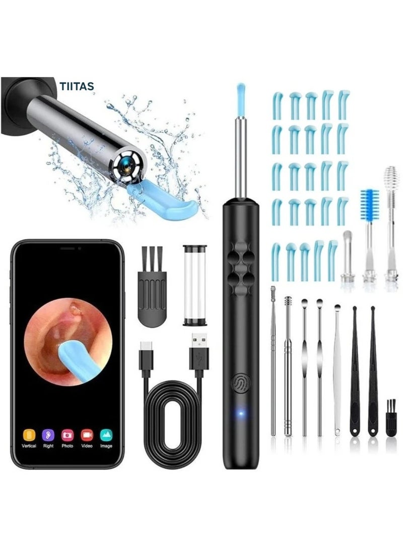 TIITAS Smart Ear Wax Removal Kit with 2000W HD Camera & LED Light | 9-in-1 Visual Ear Cleaner Otoscope for iPhone, Android | USB Rechargeable Ear Cleaning Tool with App Support - Image 1