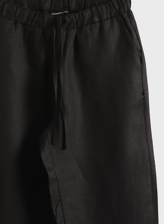 LC WAIKIKI 100% Linen Women's Elastic Waist Trousers - Image 3