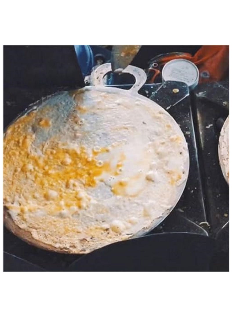 AMM Aluminum Arabic Tawa for Arabic Bread, Tortilla, Regag, Roti, Crepe, and Dosa Maker 14-Inch- Silver" - Image 2