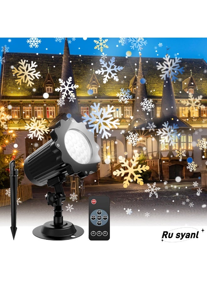 Ru syanl Outdoor/Indoor Decorative Lighting Projector Light - Waterproof & Adjustable LED Winter Snowflake Projector Lights for Halloween, Christmas, Home Birthday Party and Garden Decoration - Image 1