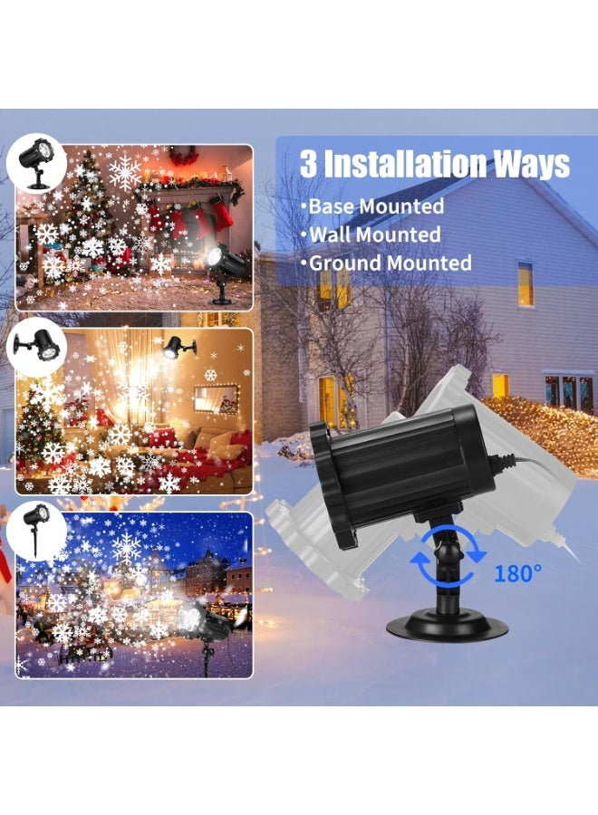 Ru syanl Outdoor/Indoor Decorative Lighting Projector Light - Waterproof & Adjustable LED Winter Snowflake Projector Lights for Halloween, Christmas, Home Birthday Party and Garden Decoration - Image 4