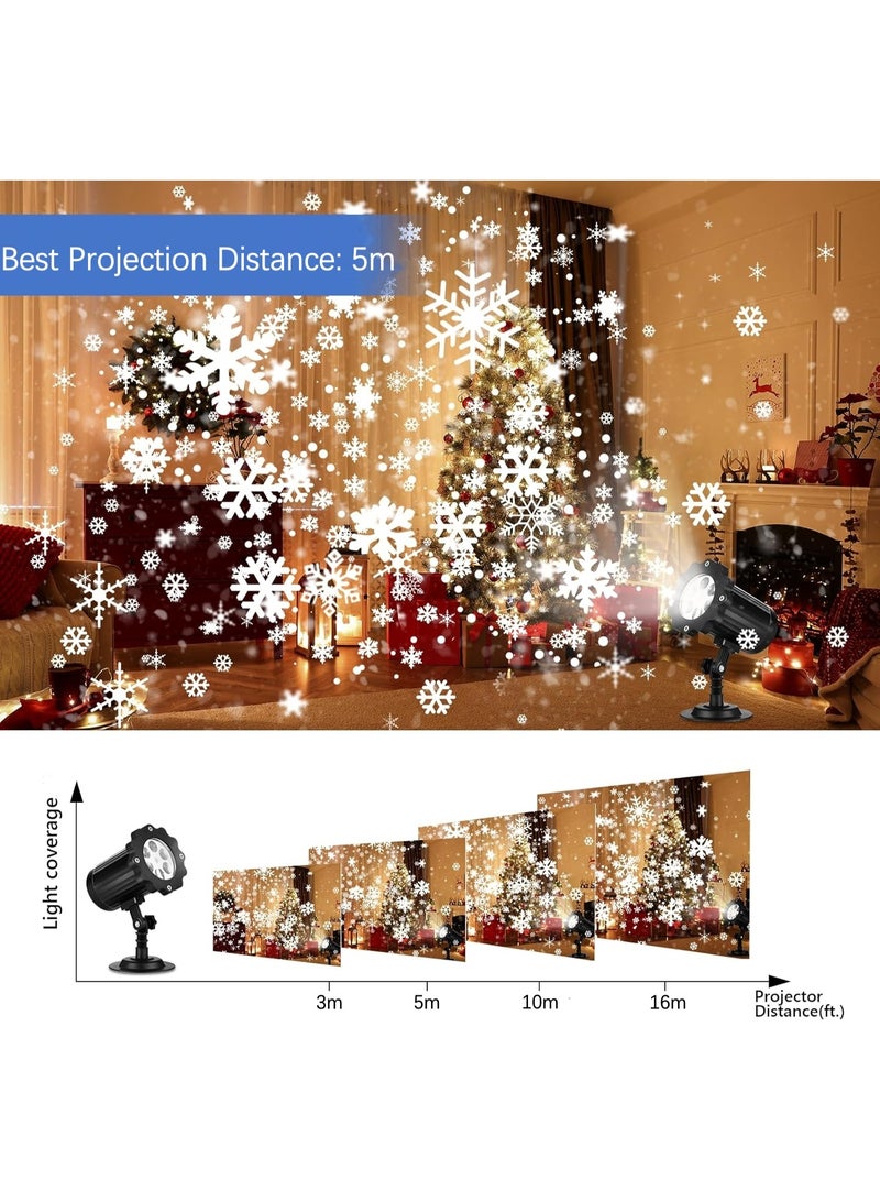 Ru syanl Outdoor/Indoor Decorative Lighting Projector Light - Waterproof & Adjustable LED Winter Snowflake Projector Lights for Halloween, Christmas, Home Birthday Party and Garden Decoration - Image 2