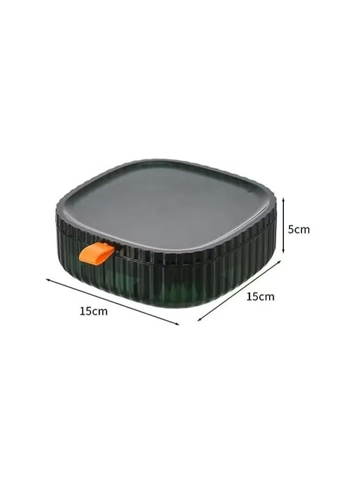 صندوق منظم المجوهرات منظم القرط من الأكريليك صندوق مجوهرات مع صينية مقصورة صندوق تخزين أخضر للخواتم وقلائد سوار من طبقتين علبة مجوهرات للسفر هدية - Image 3