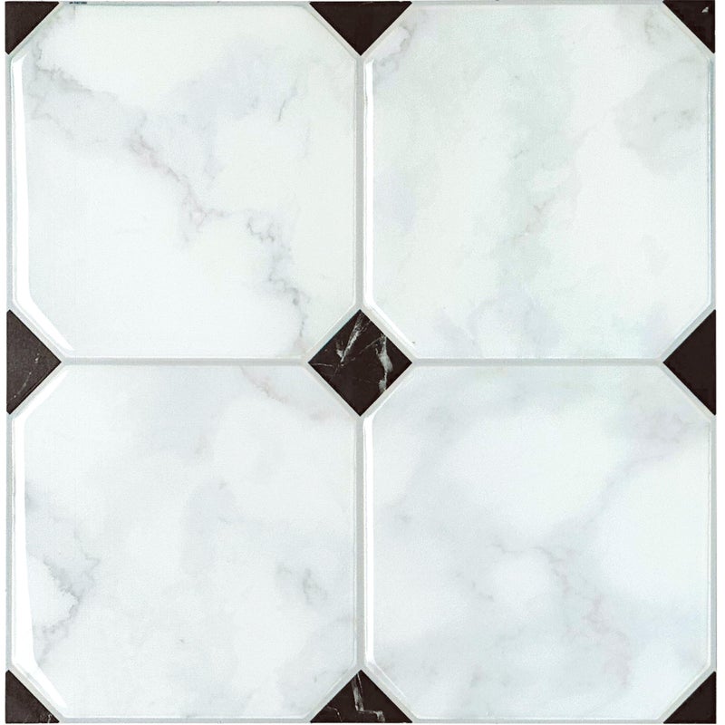 SMART TILES Peel and Stick Backsplash - 5 Sheets of 7,75" x 7,75" - 3D Adhesive Peel and Stick Tile Backsplash for Kitchen, Bathroom, Wall Tile, Checkered - Image 1