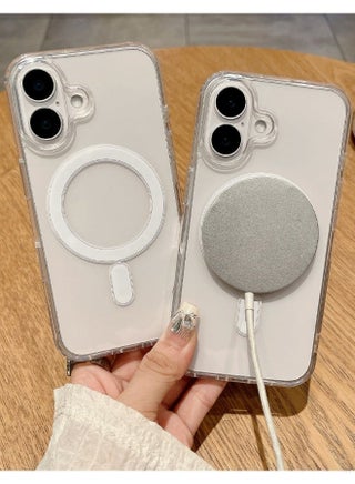 حافظة شفافة لهاتف iPhone 16، حافظة iPhone 16 شفافة تمامًا متوافقة مع Magsafe، حافة سيليكون ناعمة + لوحة خلفية صلبة من البولي كربونات، غطاء خلفي نحيف مضاد للسقوط لهاتف Apple iphone 16 2024 (شفاف) - view 5