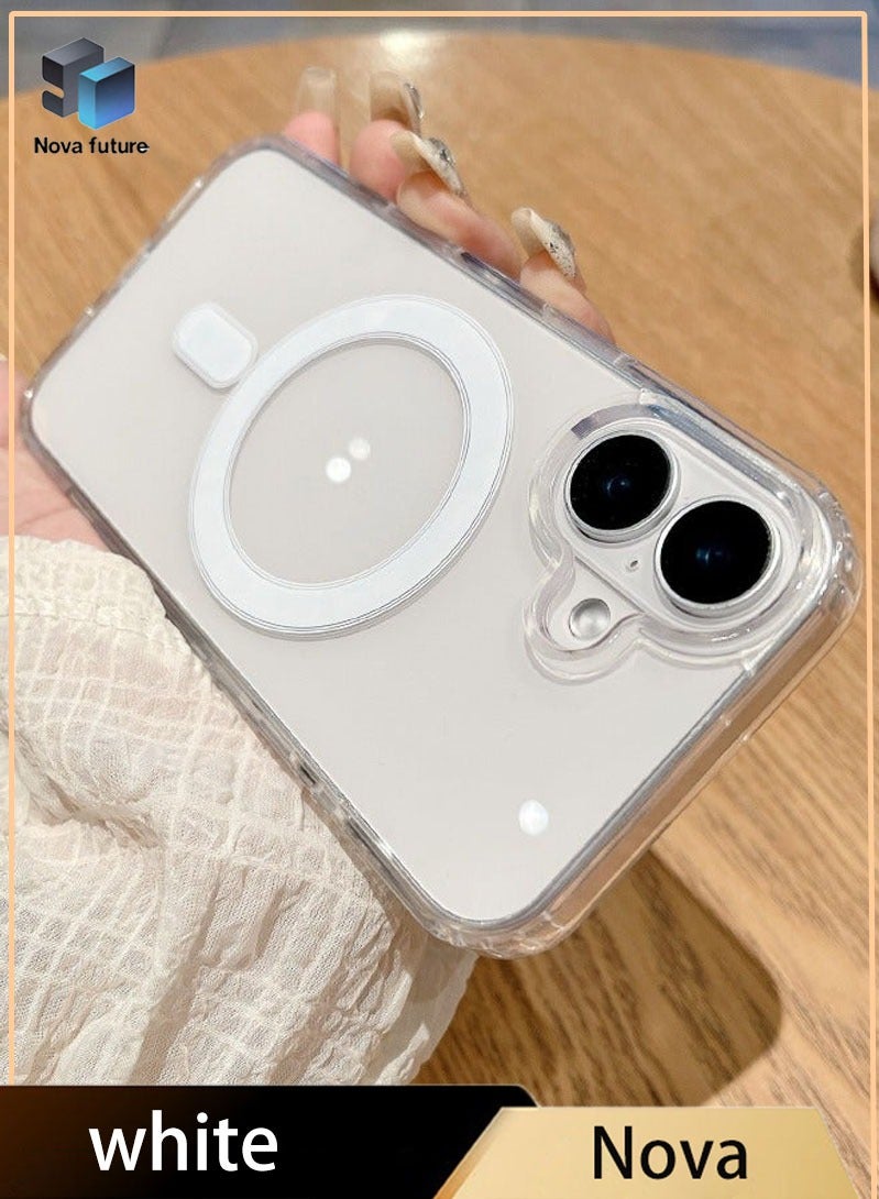 Nova future iPhone 16 Clear Case, Crystal Clear iPhone 16 Case Compatible with Magsafe, Soft Silicone Edge + PC Hard Back Panel, Slim Anti Drop Back Cover for Apple iphone 16 2024 (Clear) - Image 1