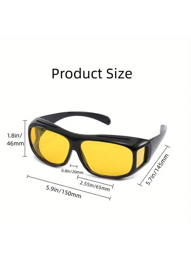 2 Pairs Black Yellow Polarized Cycling Glasses Outdoor Driving Wearable Sunglasses - Image 3