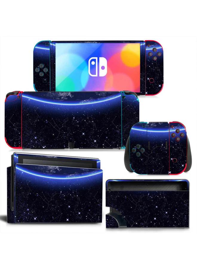 عام ملصق لون الجسم بالكامل من Switch Oled Game Machine، ملصق ستار ملون بمقبض الفيلم، ملصق شاحن - اللون: TN-NSOLED-0566 - Image 3