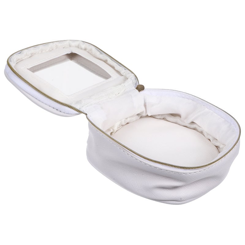 1pc Portable Leather Lipstick Bag Portable Mirror Makeup Bag Small Lipstick Bag - Image 4