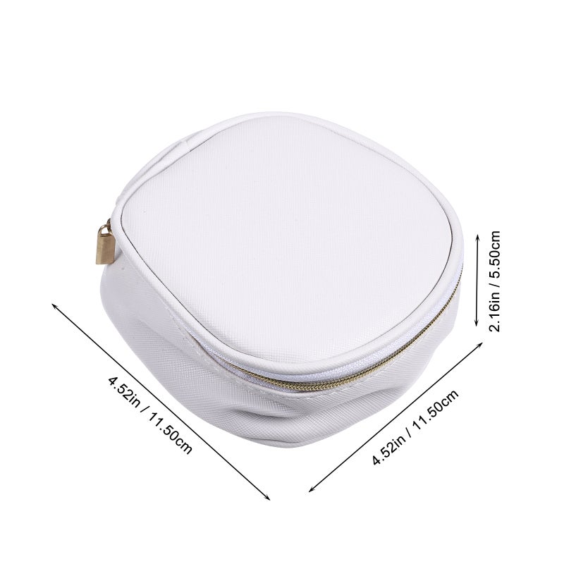 1pc Portable Leather Lipstick Bag Portable Mirror Makeup Bag Small Lipstick Bag - Image 3