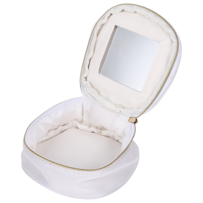 1pc Portable Leather Lipstick Bag Portable Mirror Makeup Bag Small Lipstick Bag - Image 1