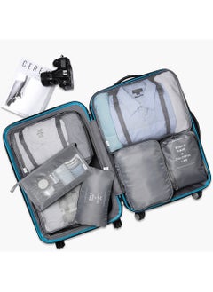 Arabest Travel Organizer - Set of 7 Portable Reusable Travel Luggage for Suitcase Organizer, Storage Bag, Compression Bag, Travel Bag with Zipper (Grey)  - Image 4