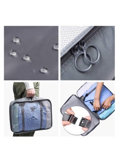 Arabest Travel Organizer - Set of 7 Portable Reusable Travel Luggage for Suitcase Organizer, Storage Bag, Compression Bag, Travel Bag with Zipper (Grey)  - Image 3