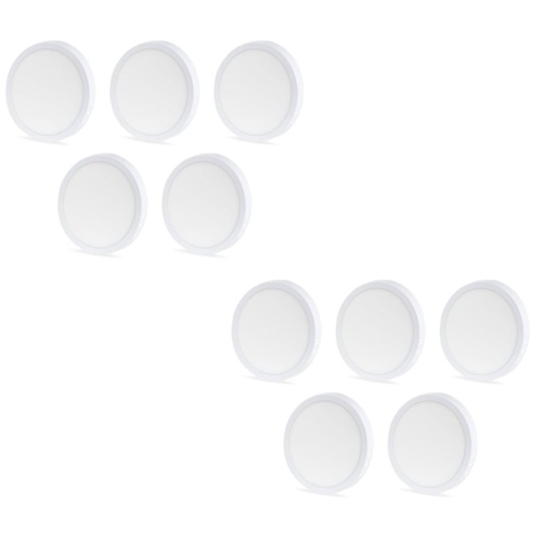 D'Mak Round LED Surface Panel Light - Cool White, Energy-efficient Light (15 Watt, Pack of 10) - Image 1