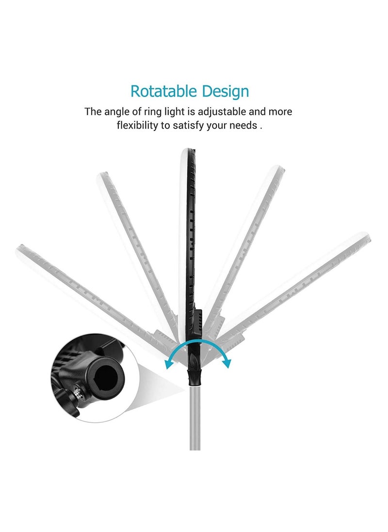 DBLEW - 22-Inch Professional Dimmable Circle LED Studio Selfie Ring Light with 2.1 Meter Tripod Stand and Remote YouTube Video Shoot Compatible for iPhone and Android - Image 1
