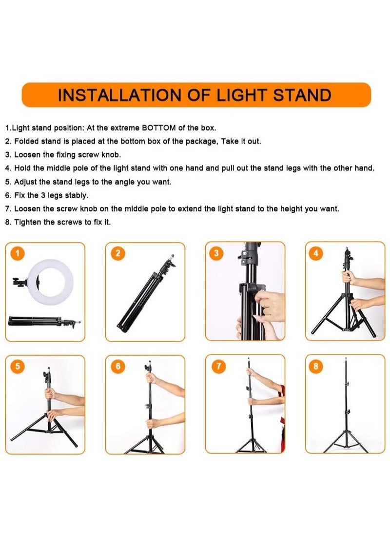 DBLEW - 22-Inch Professional Dimmable Circle LED Studio Selfie Ring Light with 2.1 Meter Tripod Stand and Remote YouTube Video Shoot Compatible for iPhone and Android - Image 1