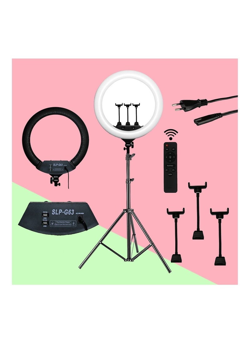 DBLEW - 22-Inch Professional Dimmable Circle LED Studio Selfie Ring Light with 2.1 Meter Tripod Stand and Remote YouTube Video Shoot Compatible for iPhone and Android - Image 1