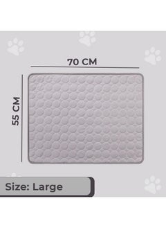 Kuber Industries Rectangular Dog & Cat Bed|Multi-Utility Self-Cooling Pad For Dog & Cat|Light-Weight & Durable Dog Bed|Zqcj001G-Xl|Grey  - Image 3