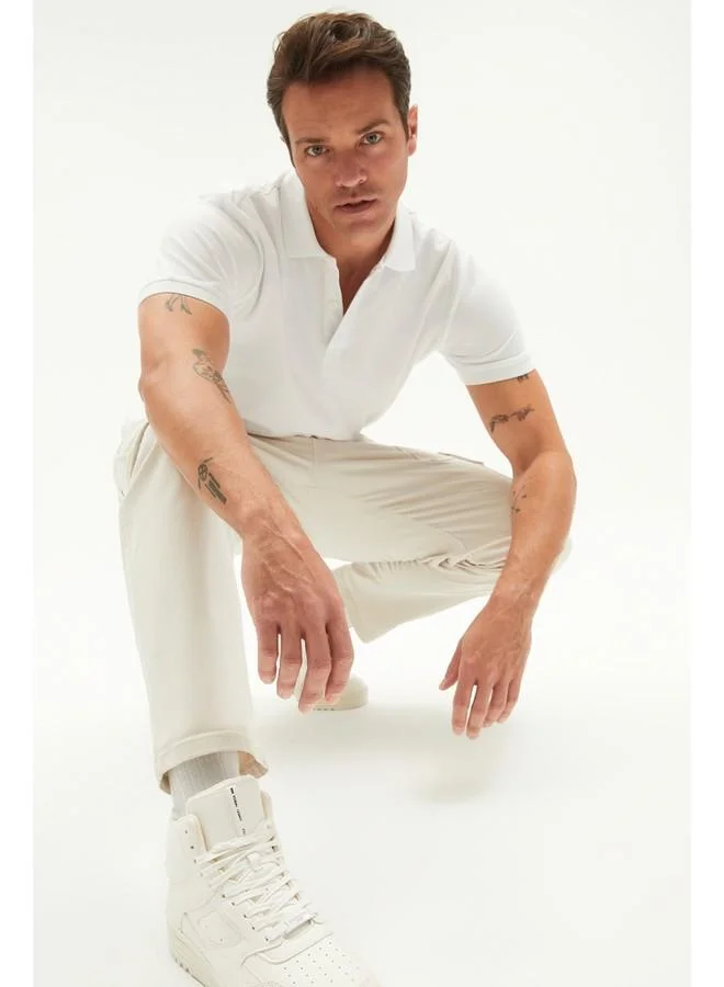 JUNE June Men's Relaxed Fit 100% Cotton Basic Polo Neck T-Shirt