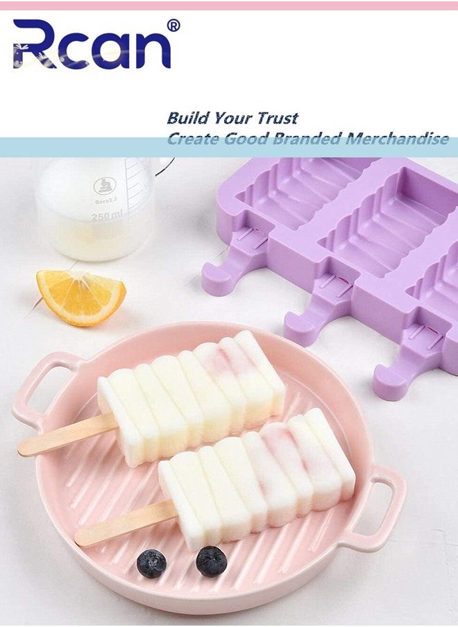 Rcan - 3 Set Silicone Popsicle Molds, Ice Pop Maker Molds with Lids and Sticks for Kids DIY Homemade Ice Cream, Cakesicles - Image 1