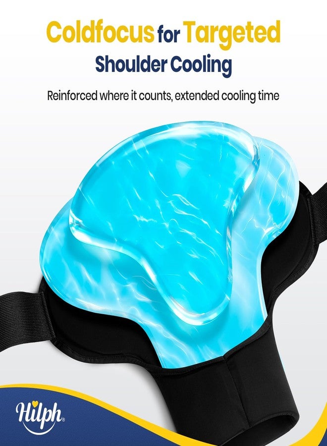 هيلف كمادة ثلجية للكتف مع جل مزدوج الطبقات لعلاج آلام العضلة شبه المنحرفة والكتف المدورة، كمادة جل باردة قابلة لإعادة الاستخدام لتخفيف آلام الكتف والذراع، سهلة الارتداء والخلع، متوسطة الحجم - Image 2