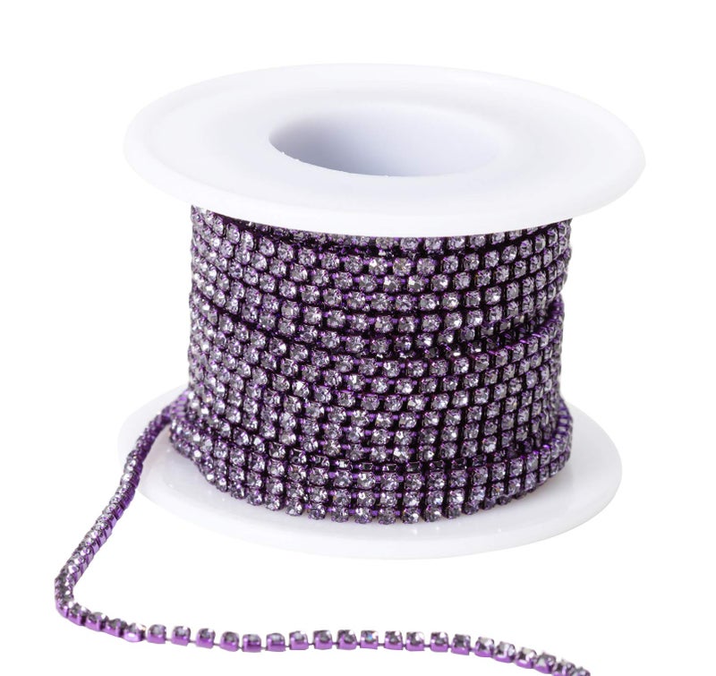 KAOYOO 10 Yards 3mm012 Crystal Rhinestone Close Chain Trim Sew on Trim for Sewing CraftsDIY DecorationJewelryWedding