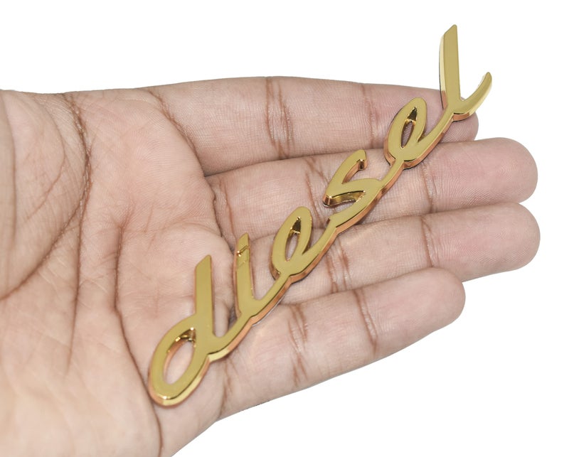 Incognito Diesel Emblem Sticker for Car Fuel Tank, Metal (Gold) - Image 1