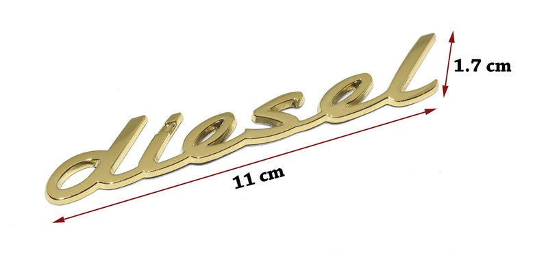 Incognito Diesel Emblem Sticker for Car Fuel Tank, Metal (Gold) - Image 2