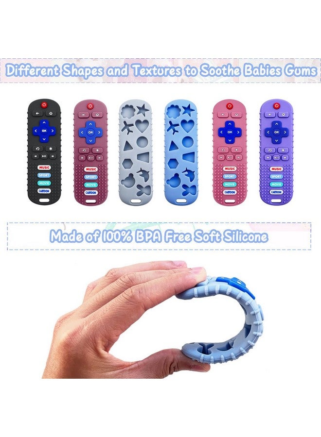 SOLIFEGOBLE لعبة عضاضة تحكم عن بُعد للأطفال 2-pack للأطفال من 6-36 شهرًا، ألعاب عضاضة سيليكون للأطفال الأولاد والبنات (أسود + رمادي) - Image 2