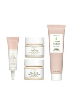 earth to skin Tea Time Starter Set: White Tea Cleanser (1.0 Fl Oz), White Tea Day Cream (0.5 Fl Oz), Black Tea Night Cream (0.5 Fl Oz), Chamomile Eye Cream (0.23 Fl Oz)  - Image 1