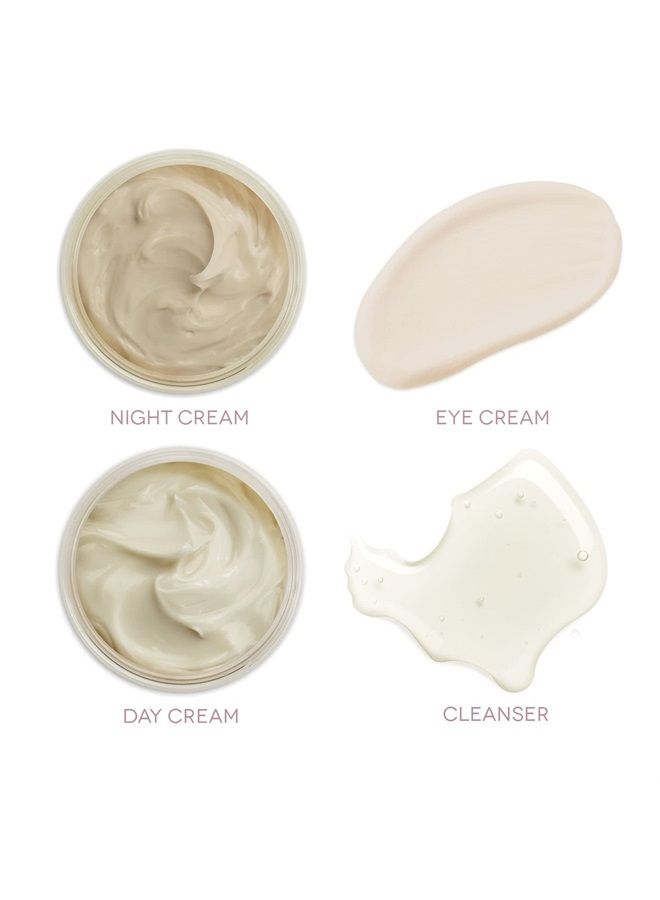 earth to skin Tea Time Starter Set: White Tea Cleanser (1.0 Fl Oz), White Tea Day Cream (0.5 Fl Oz), Black Tea Night Cream (0.5 Fl Oz), Chamomile Eye Cream (0.23 Fl Oz) - Image 3