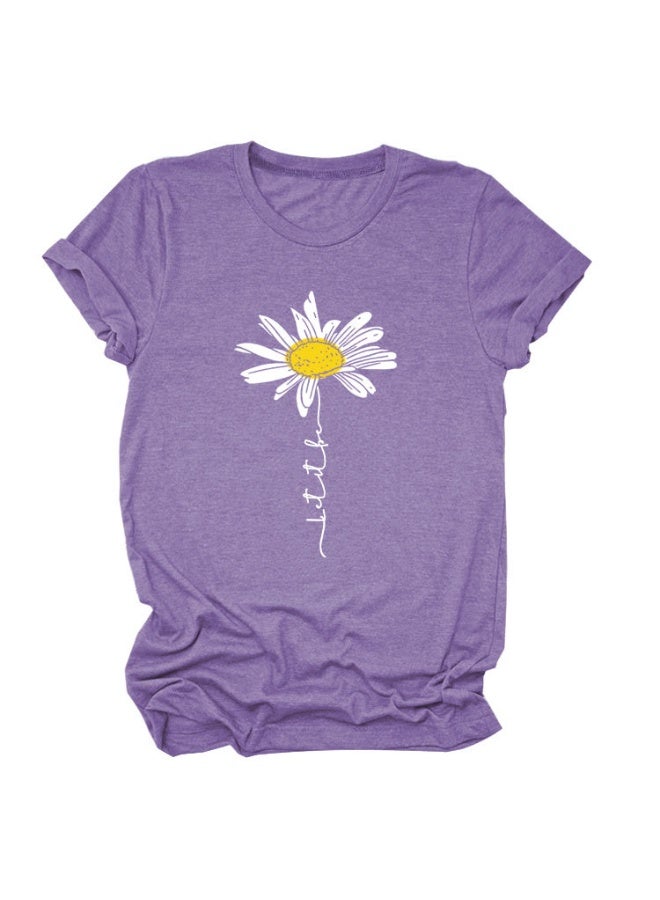 Women's Vintage Floral T Shirt Boho Wildflower Graphic Loose Tees Short Sleeve Casual Tops - Image 1