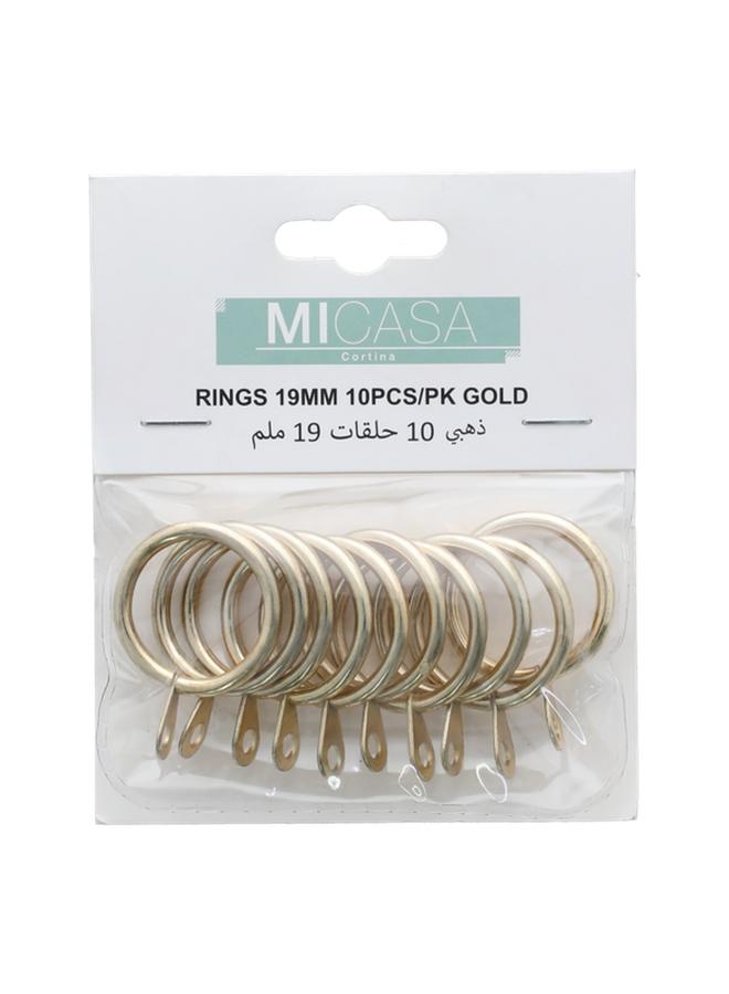 Micasa 10-Piece Curtain Ring Gold 19Mm  - Image 2