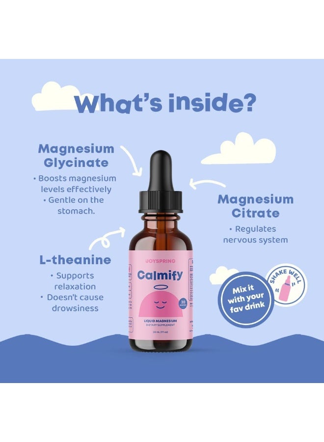 JoySpring, Calmify, Liquid Magnesium, 1 fl oz (30 ml) - Image 4
