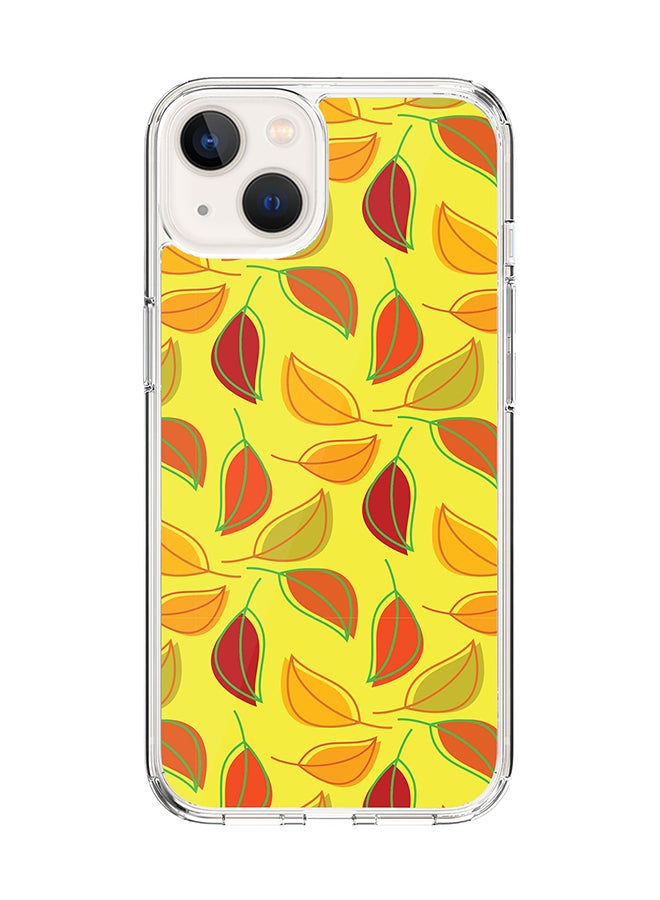 Stylizedd Classic Clear for Apple iPhone 14 Case Hybrid Soft Cover Flexible Edges Anti Drop TPU PC Gel Thin Transparent Cover [ Designed for Apple iPhone 14 ] - Autumn Leaves Full Print