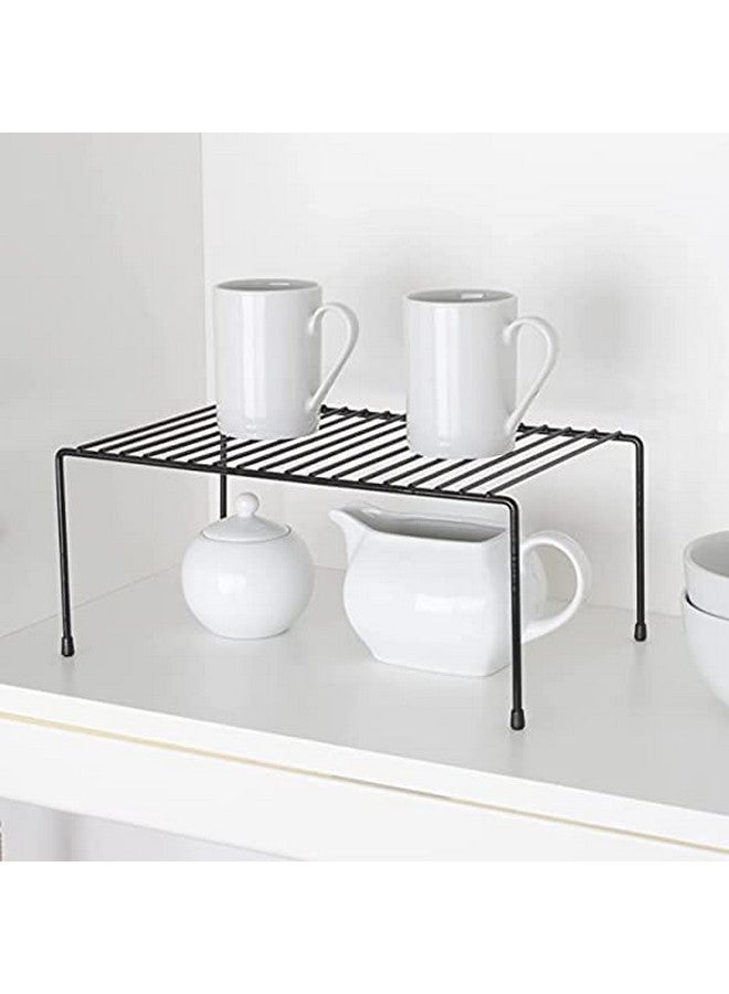 CR18 COLLECTION Black Stainless Steel Multipurpose Floor Mount, Tiered Shelf Dish Rack,Storage Shelves For Kitchen Cabinets,Plate Stand,Utensil Rack (Black Pack Of 4) - Image 4