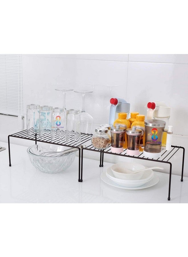 CR18 COLLECTION Black Stainless Steel Multipurpose Floor Mount, Tiered Shelf Dish Rack,Storage Shelves For Kitchen Cabinets,Plate Stand,Utensil Rack (Black Pack Of 4) - Image 5