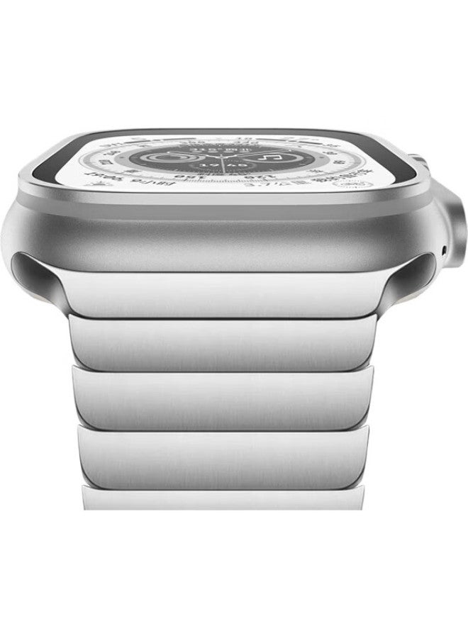 BHO Compatible Apple Watch Band, New Style For Apple Watch S10/Ultra2, Suitable For Iwatch S9/8/7/6/5/Se, Stainless Steel Metal Chain Strap - Image 1