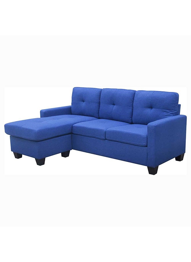 DANUBE HOME Cuddler 3 Seater Reversible Fabric Corner Sofa Modern Design Three Seat Sofas Comfortable Living Room Furniture L 196x132x87 Cm Blue  - Image 2