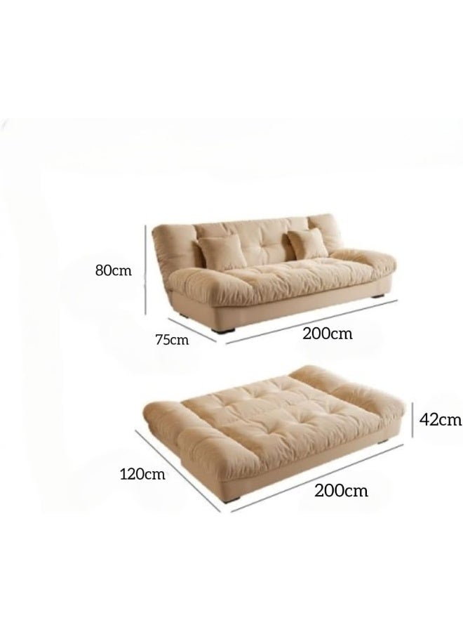 Zayn comforts Neutral Convertible Sofa Bed with Soft Upholstery - Image 2