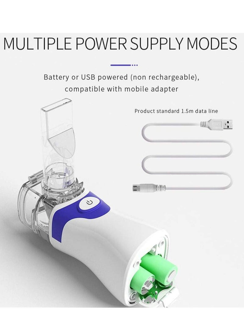 ELTRAZONE Portable Mini Vaporizers Cool Mist Inhaler Handheld Travel Steam Compressor Machine Humidifier for Adults and Kids Mesh Inhalators with Masks (Grey) - Image 5