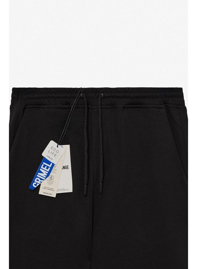 GRIMELANGE LAMARE Men's waist-elastic, side-pocket, regular fit black sweatpants. - Image 2