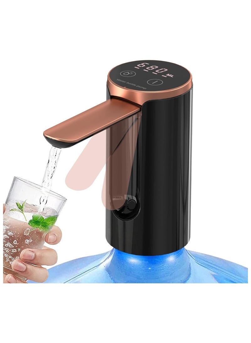 Soofam Automatic Water Dispenser Pump, 3 Quantitative Settings Drinking Water Pump with LED Display, Foldable USB Rechargeable Electric Mini Water Pump - Image 1