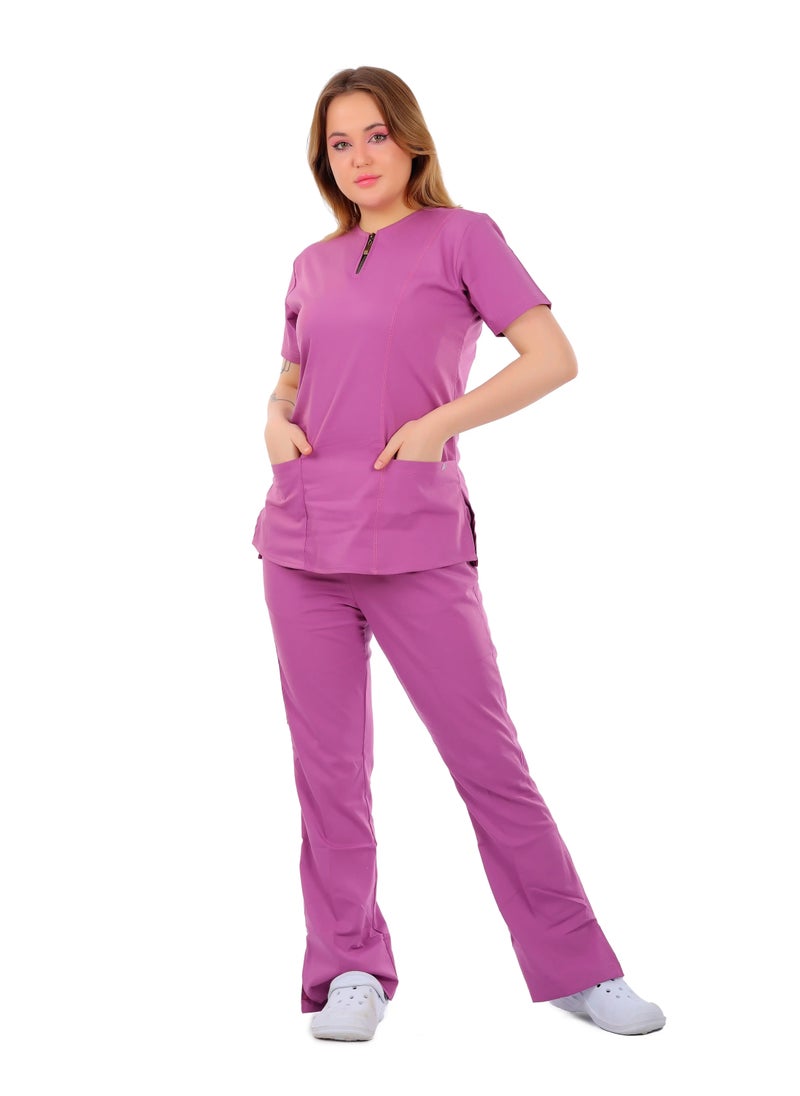 APEX Infinity Scrub 1/2 Sleeve Female Mauve Medi-Tex 