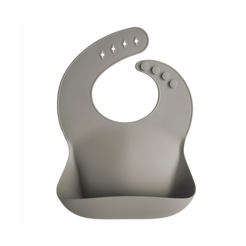 mushie Silicone Baby Bib | Adjustable Fit Waterproof Bibs (Silver Sage) - Image 1