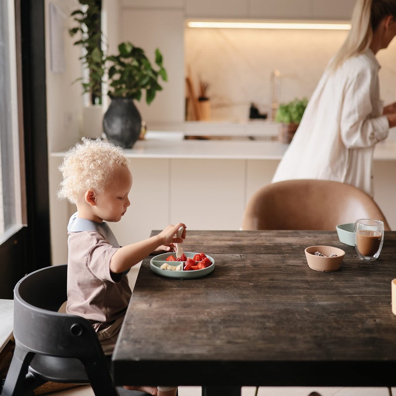 mushie Silicone Baby Bib | Adjustable Fit Waterproof Bibs (Silver Sage) - Image 3