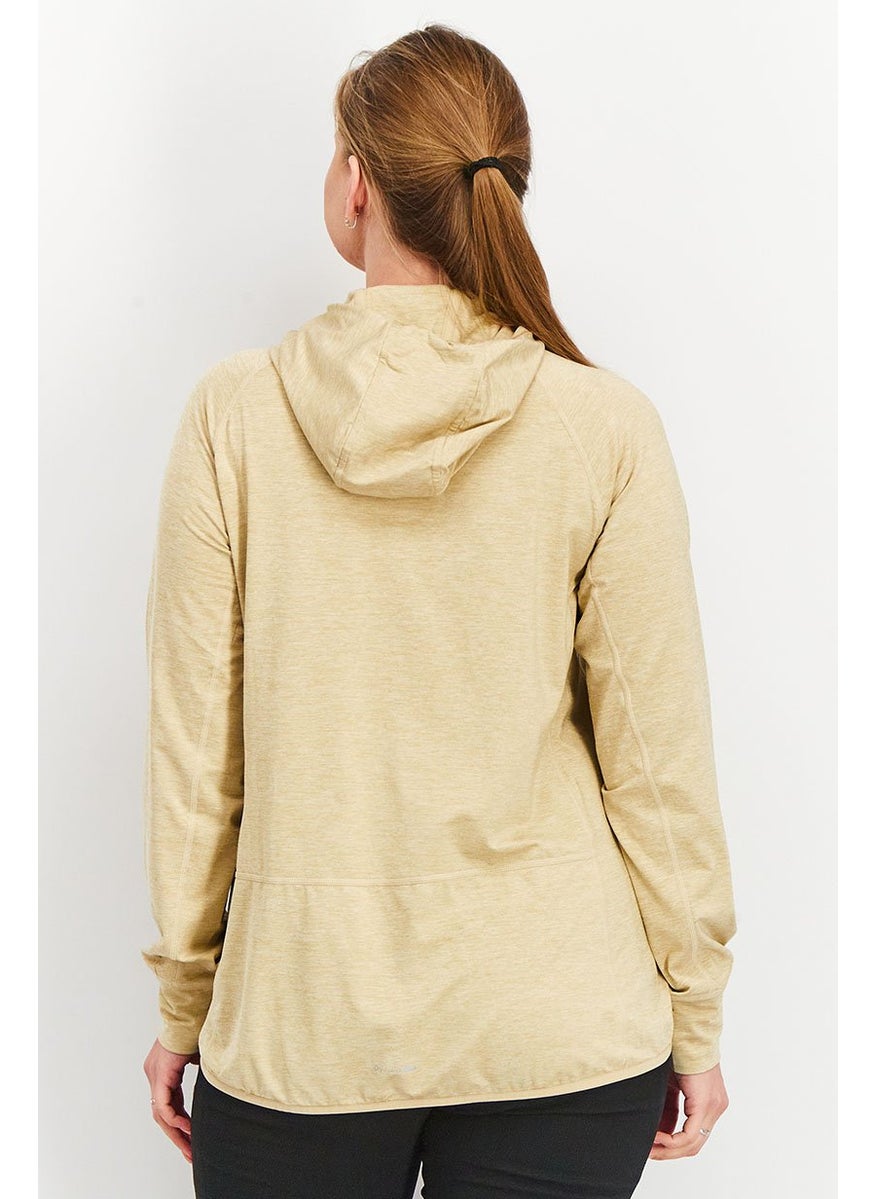 Tchibo Women Sportwear Fit Hooded Training Sweatshirt, Tan Heather  - Image 4